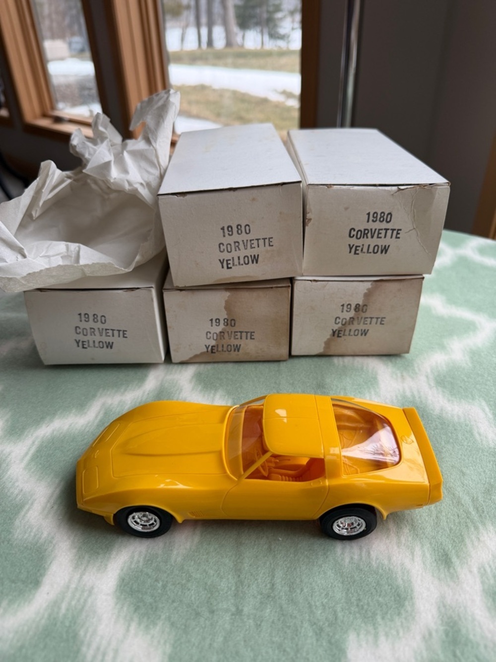 Vintage 1980 Corvette Original GM Promotional Model - Yellow NEW in box